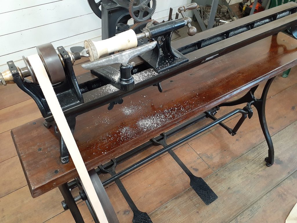 Restored A J Wilkinson Foot Powered Lathe